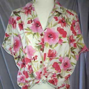 ERIKA PLUS FLORAL HAWAIIAN TROPICAL FUN PARTY PINK